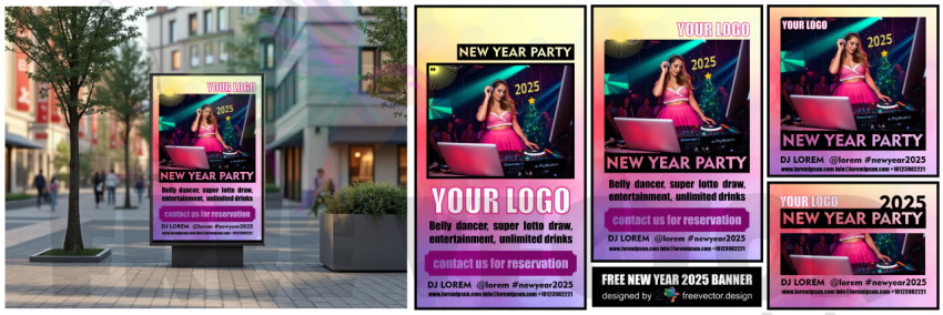 new year party BANNER 2025 Corel cdr version 19