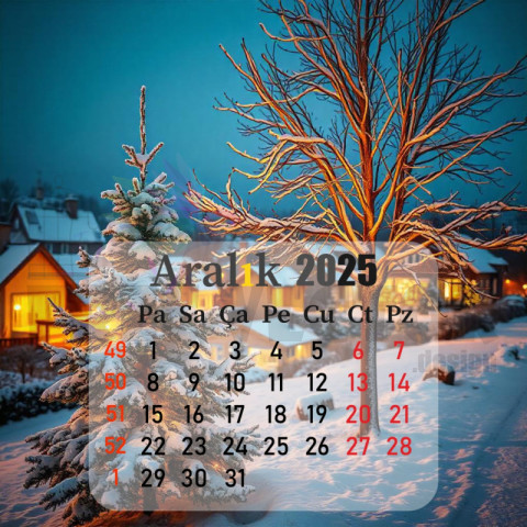 Aralık 2025 Takvim