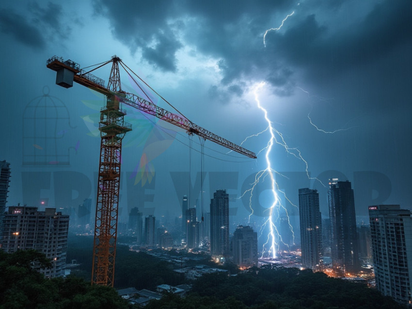 Visual of work done with a crane at the construction site - crane jpg